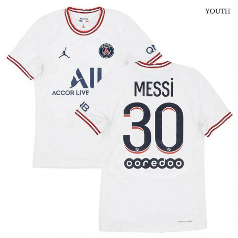 2021-22 Paris Saint Germain Authentic Fourth Youth Shirt Messi #30